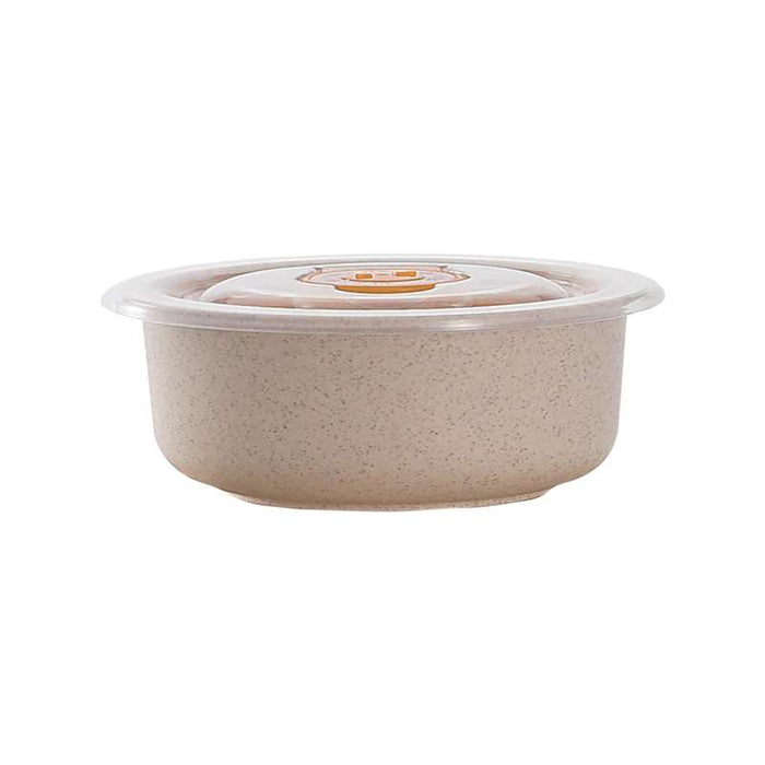 Bol réutilisable en composite beige avec couvercle en plastique PP  H65mm 500ml - 30Pcs