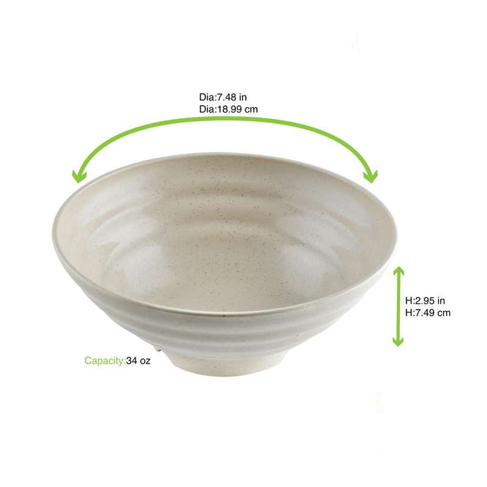 Bol réemployable composite beige  H75mm 1000ml-48Pcs