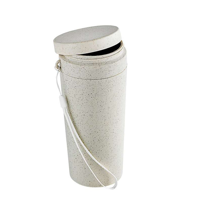 Bouteille réemployable en composite beige avec couvercle  H165mm 310ml-40Pcs