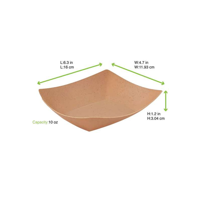 Barquette Bateau kraft réutilisable 160x120mm H30mm-10Pcs
