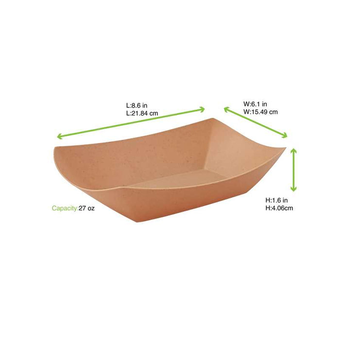 Barquette Bateau kraft réutilisable 218x155mm H40mm-10Pcs