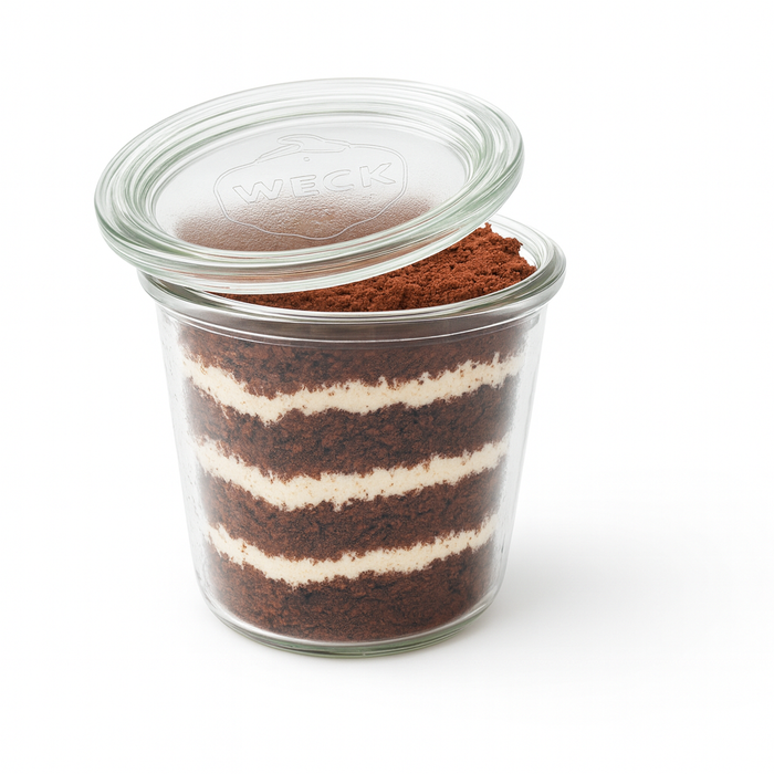 Bocal Bokocook en verre Weck avec couvercle en verre  H110mm 580ml - 6Pcs