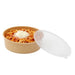 Combo Saladier Kraft et couvercle transparent réutilisable  H68mm-10Pcs