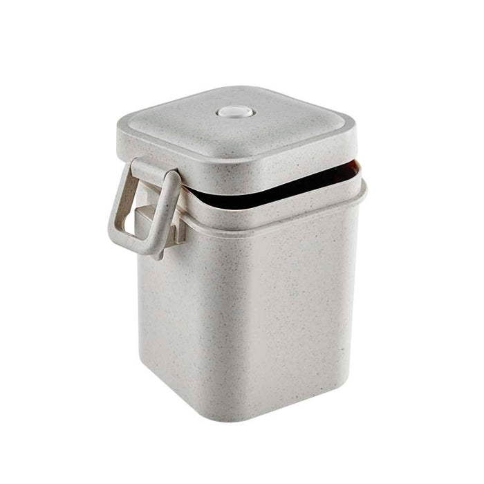 Pot à soupe réemployable en composite beige avec couvercle 105x90mm H125mm 600ml - 25Pcs