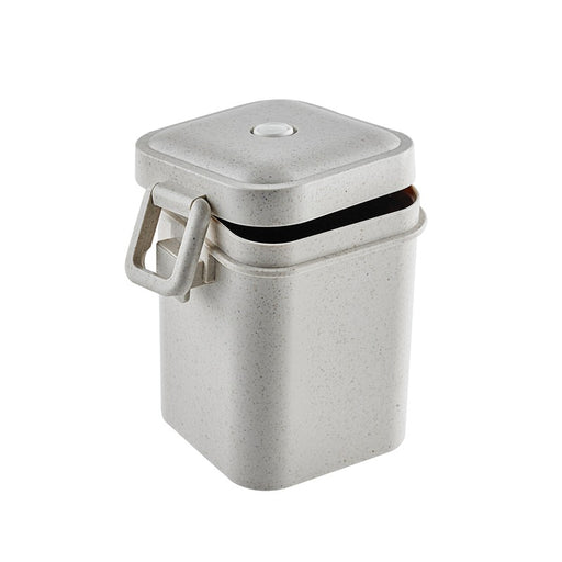 Pot à soupe réemployable en composite beige avec couvercle 105x90mm H125mm 600ml - 25Pcs