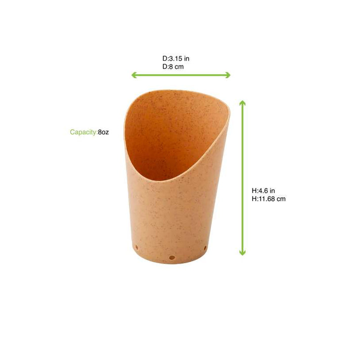 Kraft wrap cup with 6 holes for ventilation  H118mm 220ml-10Pcs