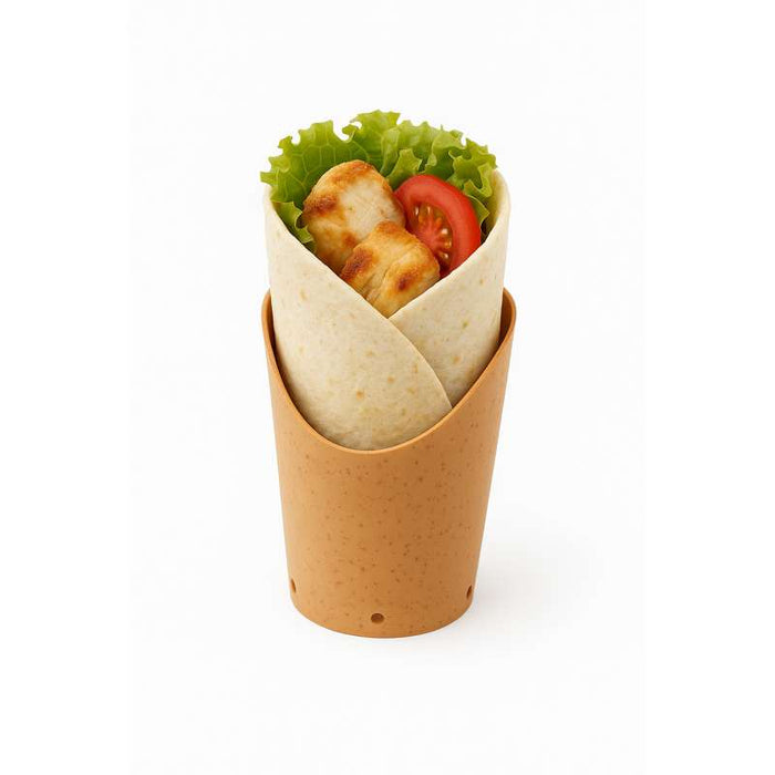 Kraft wrap cup with 6 holes for ventilation  H118mm 220ml-10Pcs