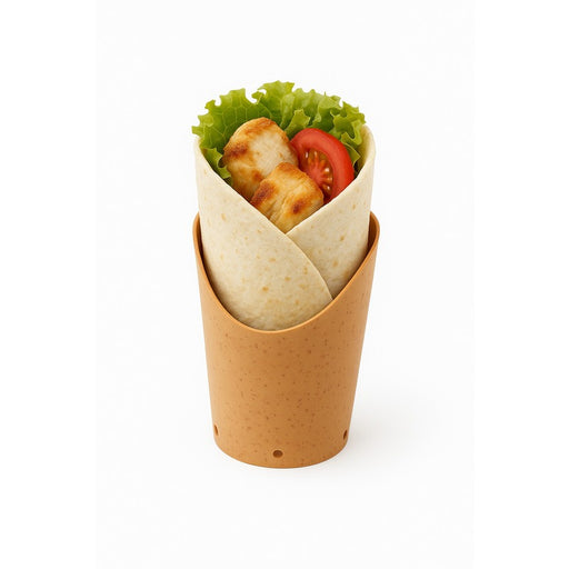 Kraft wrap cup with 6 holes for ventilation  H118mm 220ml-10Pcs