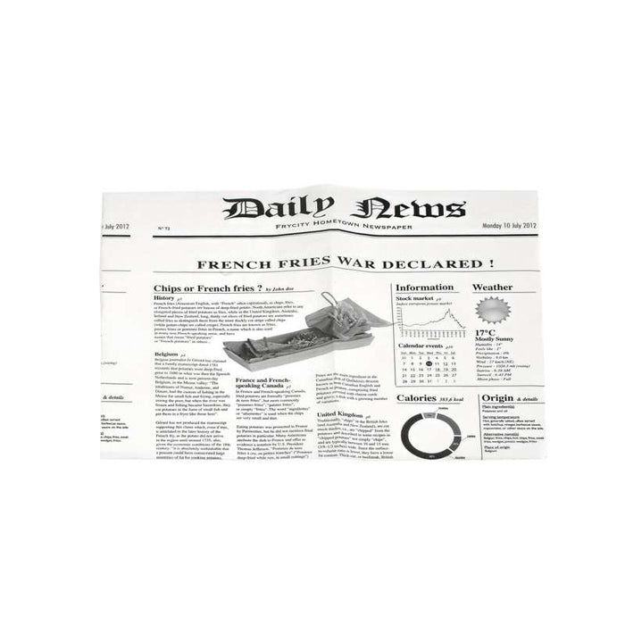 Papier alimentaire blanc ingraissable impression journal  270x350mm-1000Pcs