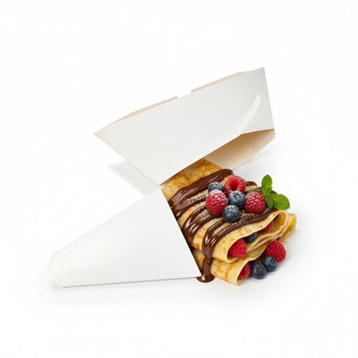 Boîte à crêpe triangulaire carton blanc 215x185mm-250Pcs