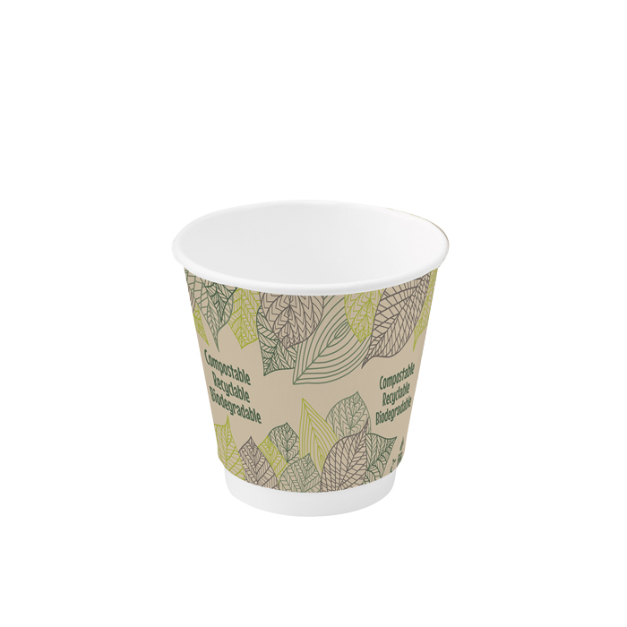 Gobelet carton laminé PLA double paroi  H60mm 120ml-240Pcs