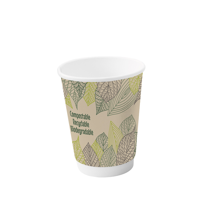 Vaso de cartón estampado y PLA doble capa 340ml A110mm - 6Uds
