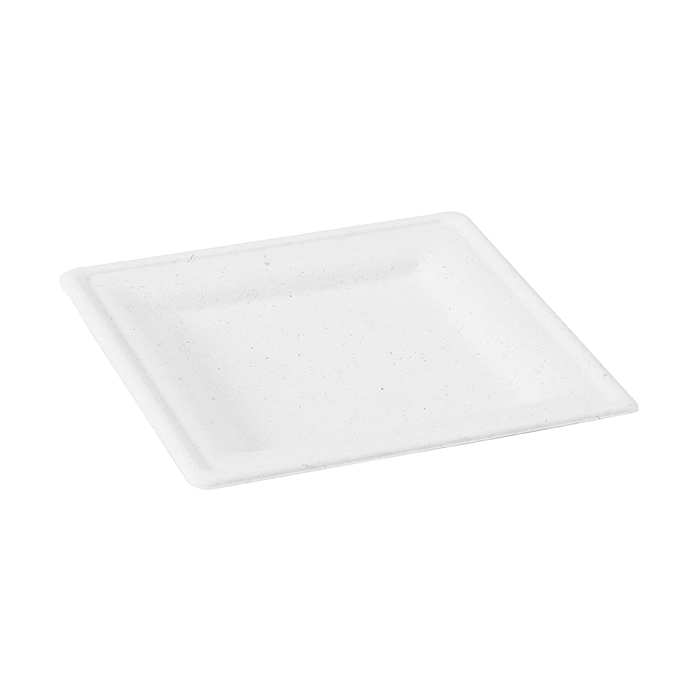 Assiette pulpe carrée blanche 180x180mm H15mm-60Pcs