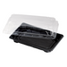 Bandeja PS negra para sushi con tapa transparente Suky 170x120mm A40mm - 50Uds