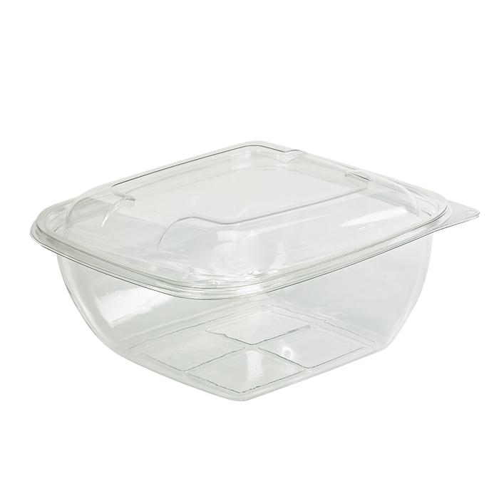 Saladier PET carré transparent 190x190mm H80mm 1500ml-150Pcs