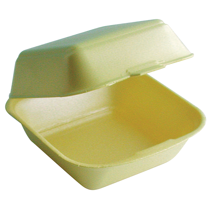 Coquille plastique PSE jaune double  130x132mm H68mm-500Pcs