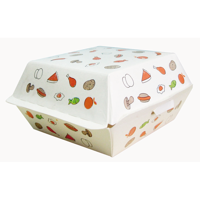 Boite burger carton imprimé 135x125mm H65mm-500Pcs