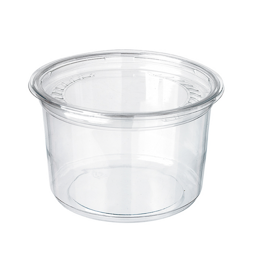 Tarrina Deli PET redonda transparente con tapa plana 700ml Ø117mm A107mm - 25Uds