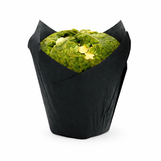 Caissette de cuisson forme tulipe en papier noir ingraissable   H80mm-1200Pcs
