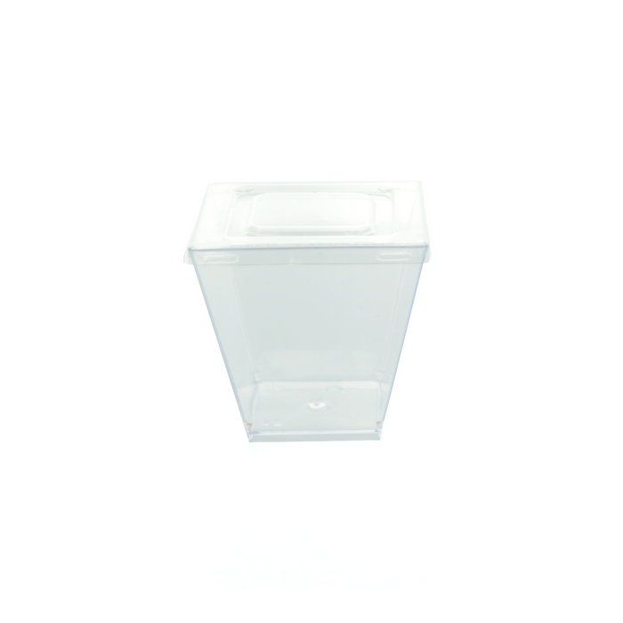 Couvercle Zeno transparent plat et carré en plastique PET 75x75mm H6mm-600Pcs