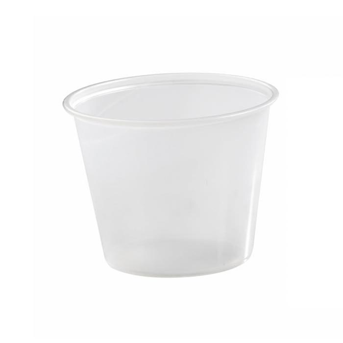 Pot plastique PS translucide rond   H59mm 150ml - 2500Pcs