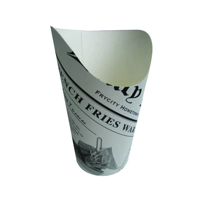 Gobelet snack carton blanc décor journal   H133mm - 1000Pcs