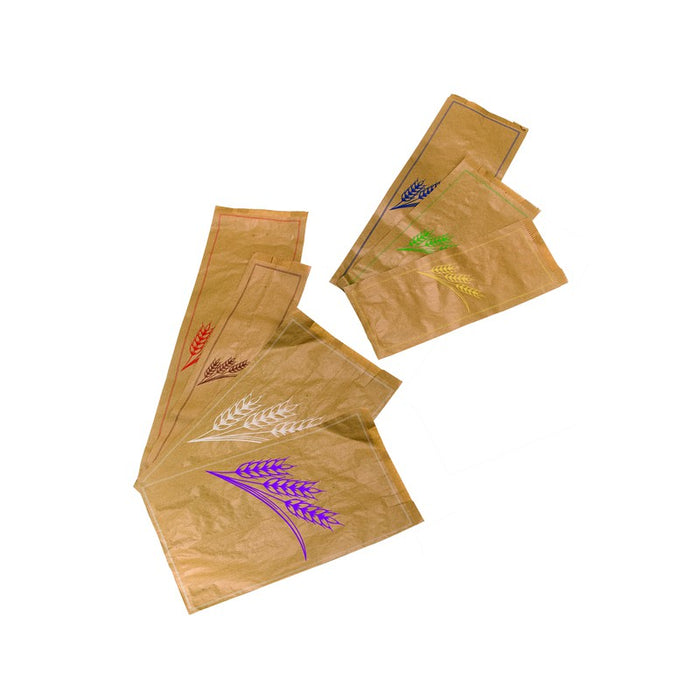 Sac à pain papier kraft brun décor rouge  190x70mm H590mm-1000Pcs