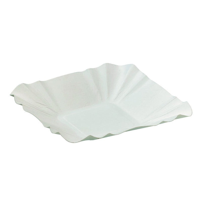 Plato barquilla de cartón blanco 108x108mm A20mm - 250Uds