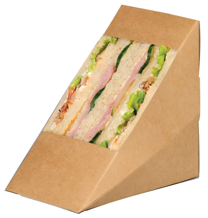 Triangle sandwich kraft triple à fenêtre  82x123mm H123mm-500Pcs