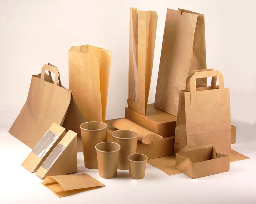 Sac papier kraft brun à fenêtre  280x70mm H180mm-1000Pcs