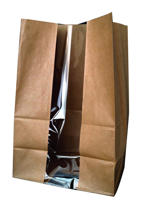 Sac SOS papier kraft brun avec fenêtre  180x110mm H265mm-500Pcs