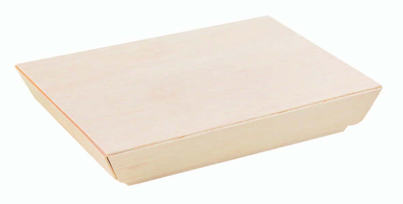 Barquette rectangulaire en bois "Samouraï" 180x130mm H29mm-100Pcs