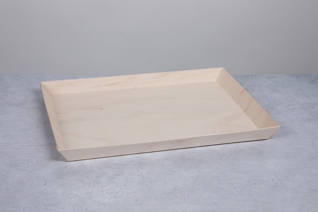 Barquette rectangulaire en bois "Samouraï" 180x130mm H29mm-100Pcs