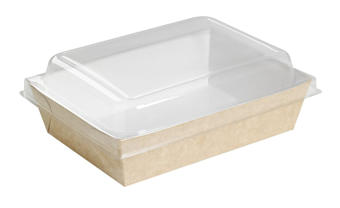 Panier à salade carton kraft brun laminé interieur blanc  220x170mm H40mm 850ml-200Pcs