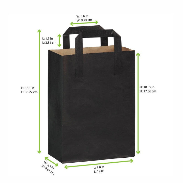 Sac cabas papier recyclé kraft brun imprimé noir 200x100mm H280mm-250Pcs