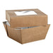Caja cuadrada de cartón marrón con tapa ventana KRAY 200ml 85x85mm A40mm - 25Uds