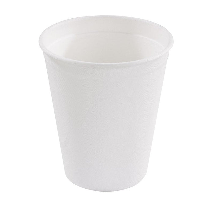 Vaso de postre blanco elaborado con pulpa de caña de azúcar 260ml A90mm - 50Uds