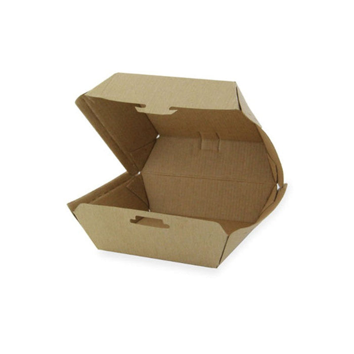 Boite burger carton kraft brun microcannelé  135x125mm H65mm-500Pcs