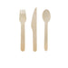 Kit cubiertos de madera 3/1: Cuchillo, tenedor, cuchara con funda kraft A165mm - 50Uds