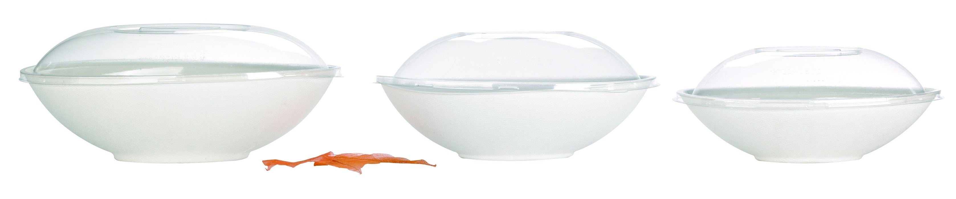 Bol ovale blanc en pulpe "BioNchic" 270x165mm H77mm 1500ml-100Pcs
