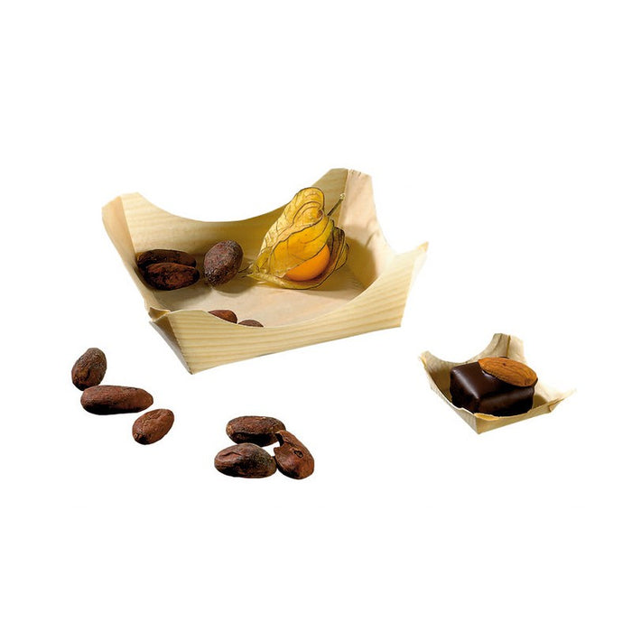 Mini assiette bois "Pin Up"  85x85mm H35mm-1000Pcs