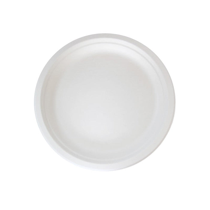 Plato redondo de caña de azúcar blanco Ø180mm - 125Uds