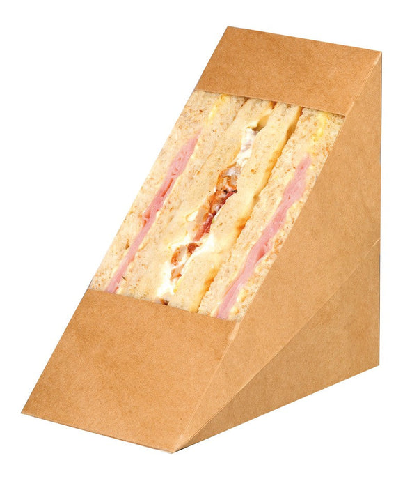 Triangle sandwich kraft double à fenêtre  72x123mm H123mm-500Pcs