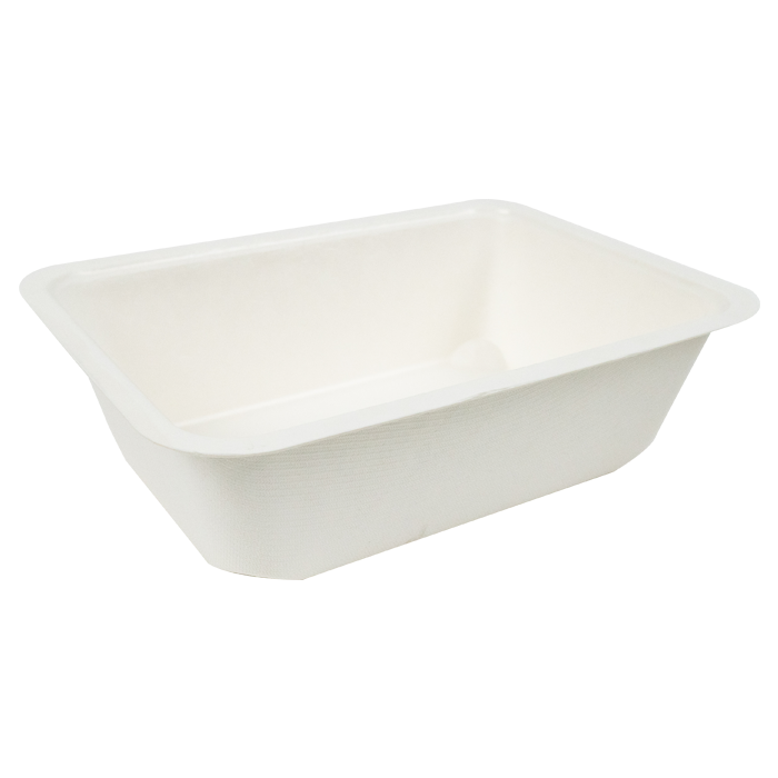 Barquette scellable pulpe laminée PLA  190x137mm H55mm 950ml-400Pcs
