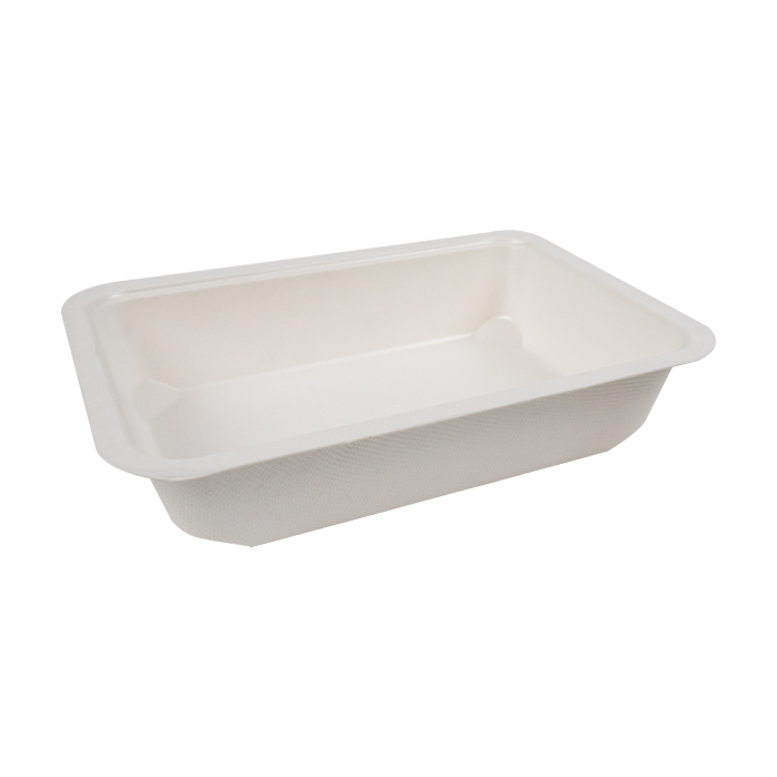 Barquette scellable pulpe laminée PLA  190x137mm H40mm 750ml-400Pcs