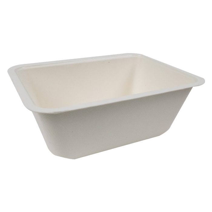Barquette scellable pulpe laminée PLA  190x137mm H70mm 1200ml-400Pcs