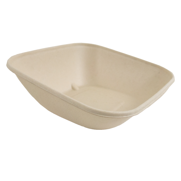 Bol scellable pulpe biseauté brun laminé PLA  183x183mm H70mm 900ml-200Pcs