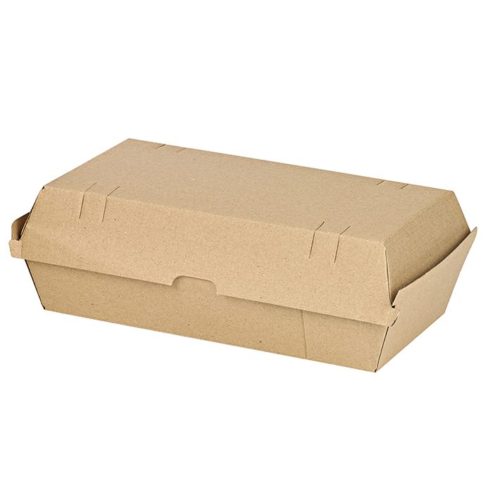 Boite burger carton kraft brun microcannelé  245x135mm H75mm-200Pcs