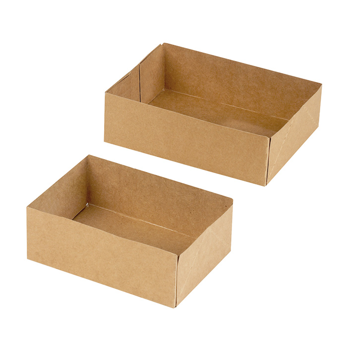 Boite pâtissière carton brun sans couvercle  140x100mm H50mm - 100Pcs