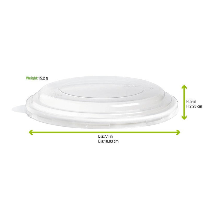 Couvercle plat transparent en plastique RPET-300Pcs